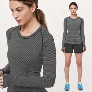 Lululemon Swiftly Run Long Sleeve Stripe 6 NWOT